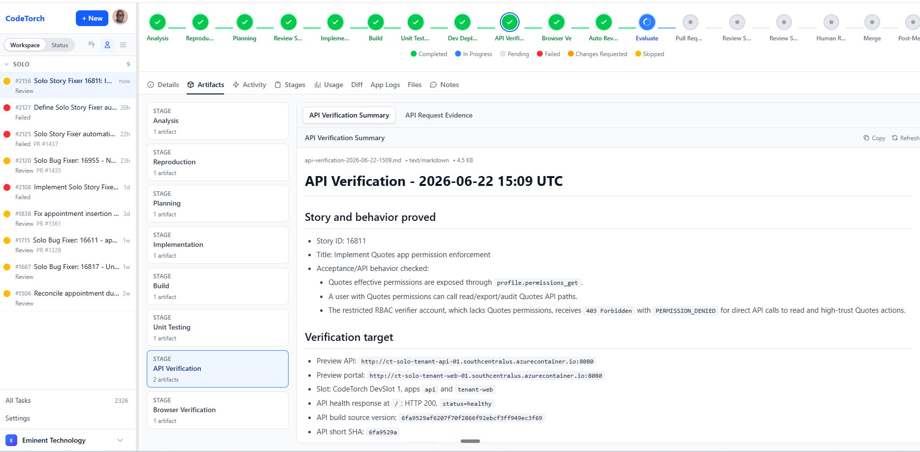 CodeTorch — agent-orchestrated build pipeline from analysis through merge